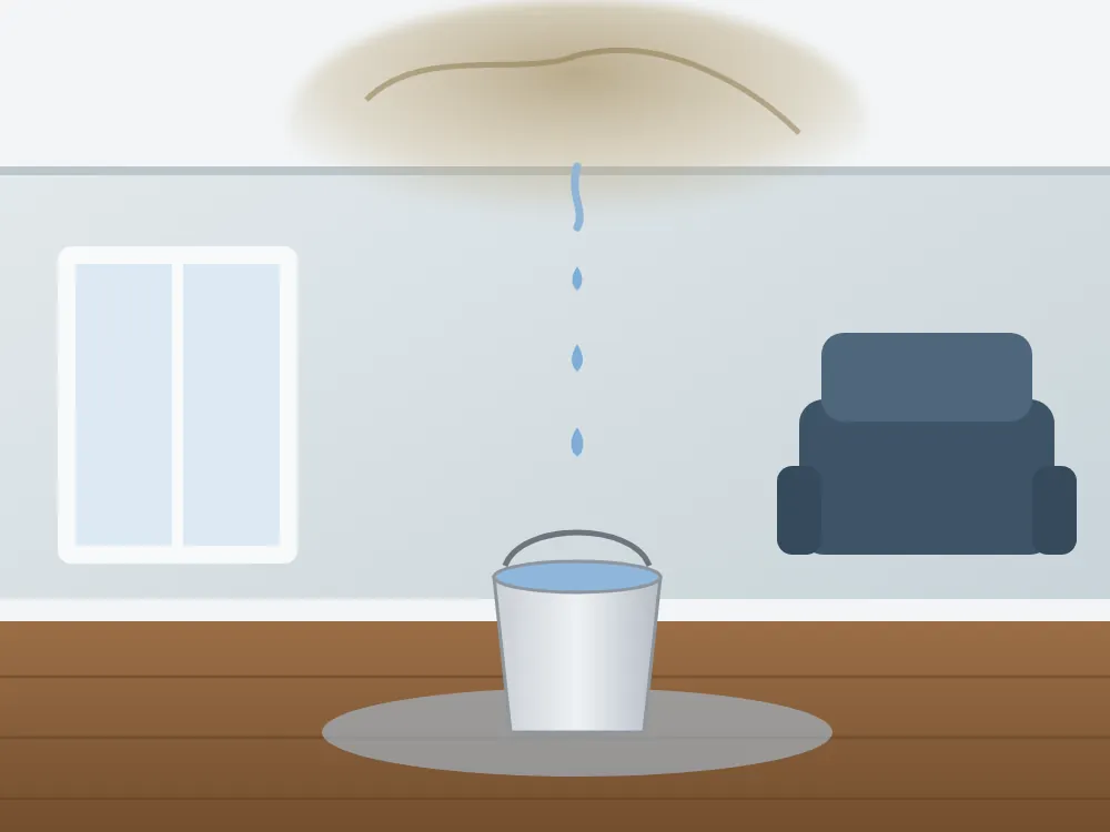 Ceiling leak in a Cambridge apartment